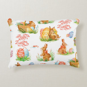 Cojín Decorativo Patrón ininterrumpido colorido con conce de Pascua