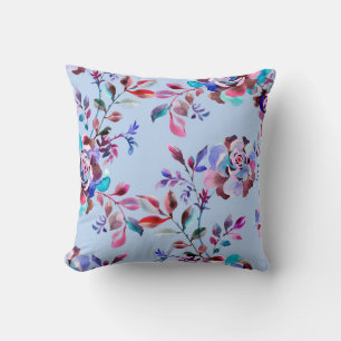 Cojín Decorativo Patrón ininterrumpido de acuarela botánica. Dibujo