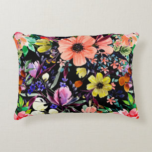 Cojín Decorativo Patrón ininterrumpido de acuarela floral. Diferent