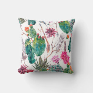 Cojín Decorativo Patrón ininterrumpido de acuarela natural exótica
