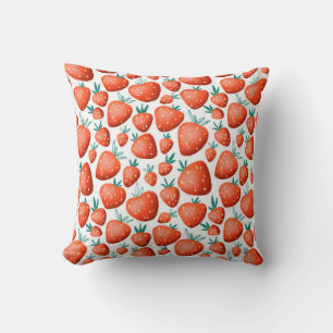 Cojín Decorativo Patrón ininterrumpido de fresas rojas