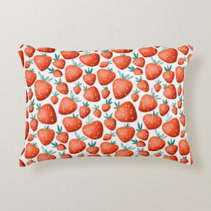 Cojín Decorativo Patrón ininterrumpido de fresas rojas