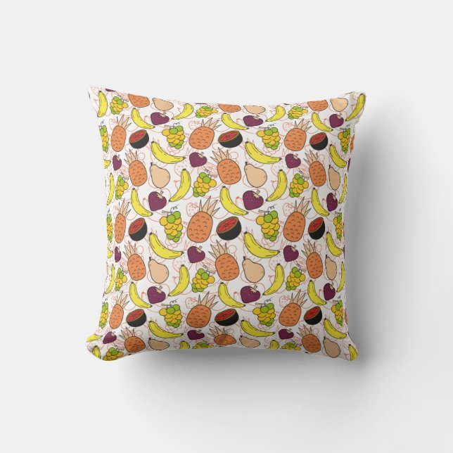 Cojín Decorativo Patrón ininterrumpido de frutas | Patrón de superf (Anverso)