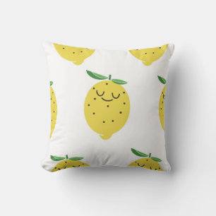 Cojín Decorativo patrón ininterrumpido de personalizado de limón cú