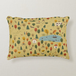 Cojín Decorativo patrón inmaculado del bosque de otoño