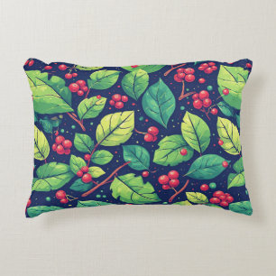 Cojín Decorativo Patrón inspirado en la naturaleza con hojas verdes
