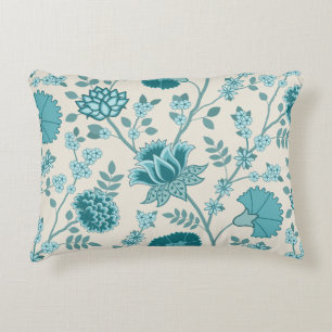 Cojín Decorativo Patrón jacobeo floral Lg en crema