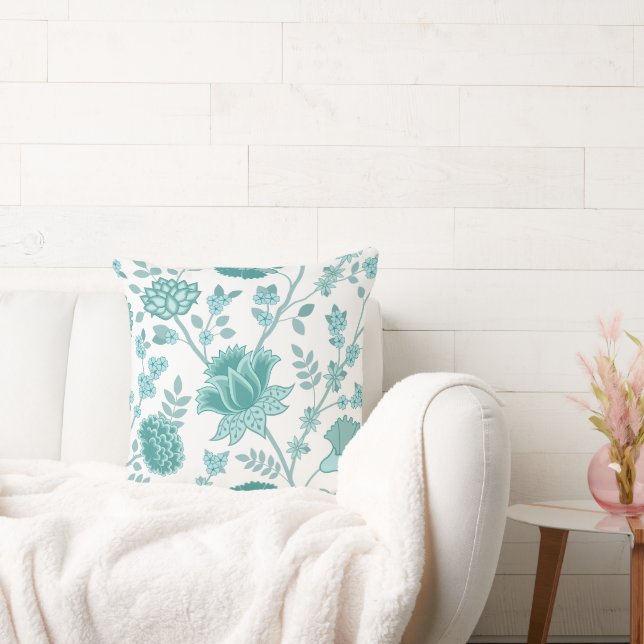 Cojín Decorativo Patrón jacobeo floral Lg habla de blanco (Sofá)