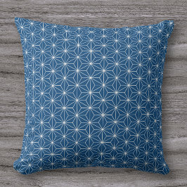 Cojín Decorativo Patrón japonés geométrico azul moderno