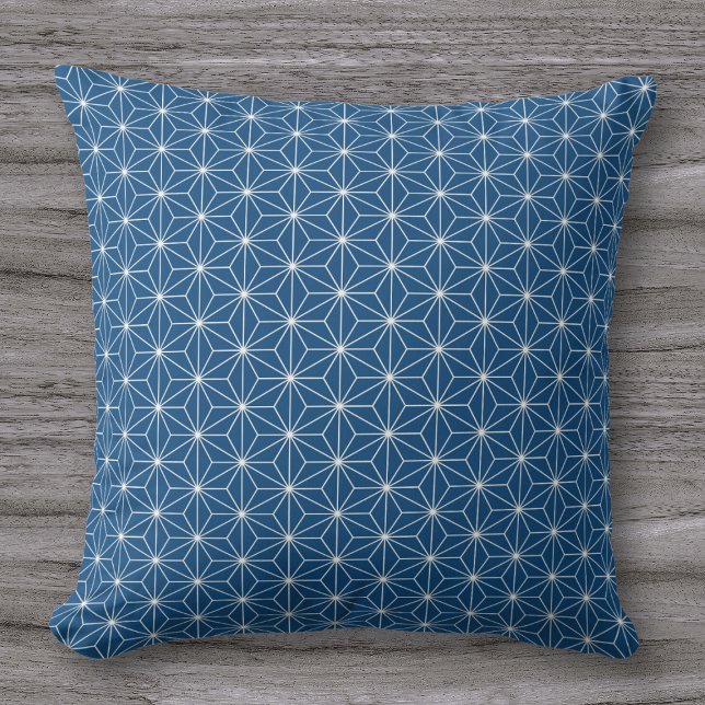 Cojín Decorativo Patrón japonés geométrico azul moderno (Subido por el creador)