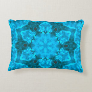 Cojín Decorativo Patrón Kaleidoscopio helado de helado azul