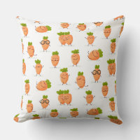 Patrón kawaii de zanahorias divertidas