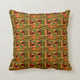 Cojín Decorativo Patrón Kente K47, Naranja clásico