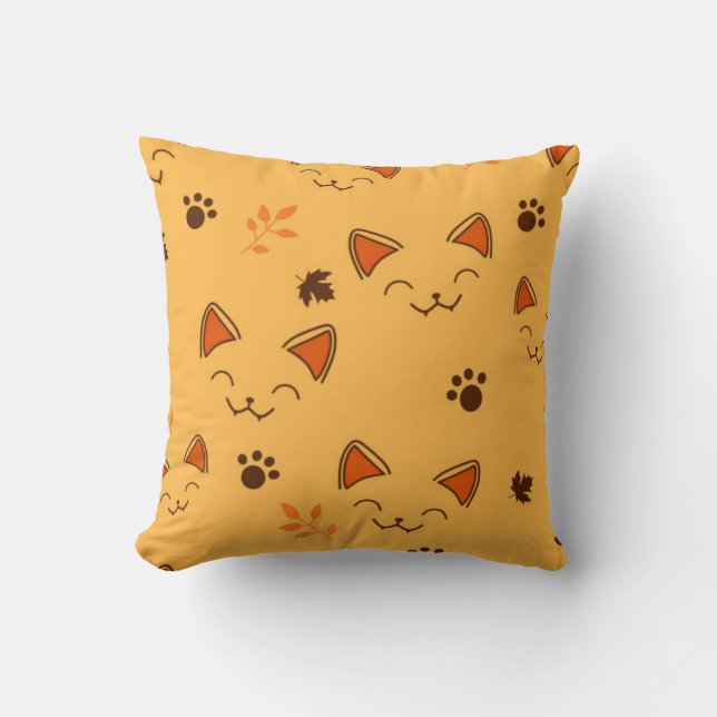 Cojín Decorativo Patrón Kitty Feliz Pequeño Vampiro (Anverso)