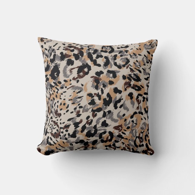 Cojín Decorativo Patrón leopardo, patrón jaguar, piel animal (Anverso)