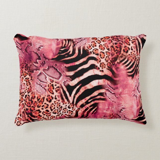 Cojín Decorativo Patrón leopardo sin foco, cebra abstracta. leopard (Anverso)