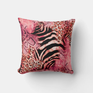 Cojín Decorativo Patrón leopardo sin foco, cebra abstracta. leopard