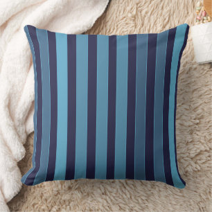 Cojín Decorativo Patrón liso rayado azul retro