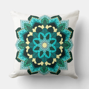 Cojín Decorativo Patrón Mandala 02 en agua