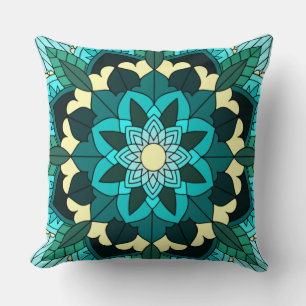 Cojín Decorativo Patrón Mandala 02 en agua