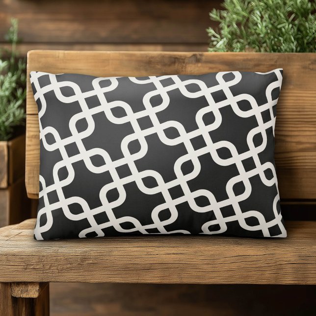 Cojín Decorativo Patrón marfil-negro (Custom Pillow)