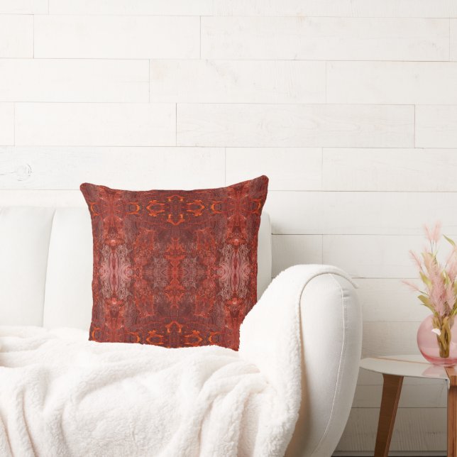 Cojín Decorativo Patrón marrón dorado texturizado de cuero de lujo (Sofá)