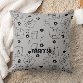Cojín Decorativo Patrón matemático moderno negro y gris