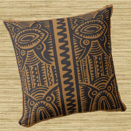 Cojín Decorativo Patrón melanesio tiki tradicional cualquier color