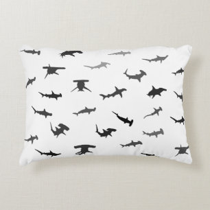 Cojín Decorativo Patrón minimalista de cabeza de martillo de tiburó