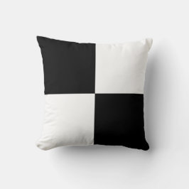 Cojín Decorativo Patrón minimalista de cuadros negros y blancos