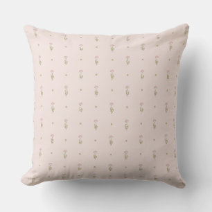 Cojín Decorativo Patrón minimalista de flores silvestres con puntos