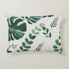 Cojín Decorativo Patrón minimalista de Monstera y Verdor - Moderno