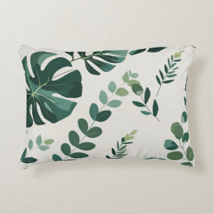 Cojín Decorativo Patrón minimalista de Monstera y Verdor - Moderno
