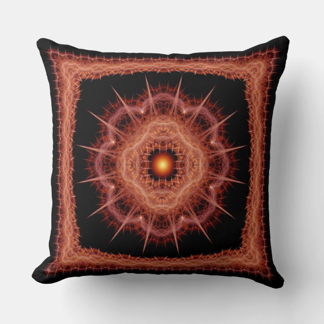 Cojín Decorativo Patrón místico fractal espinoso (Anverso)
