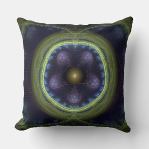 Cojín Decorativo Patrón místico místico azul celestial fractal