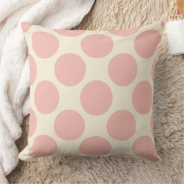 Cojín Decorativo Patrón mod de lunares grandes en rosa y crema