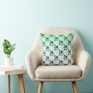 Cojín Decorativo Patrón moderno abstracto de papel cortado en verde