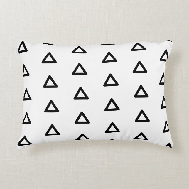 Cojín Decorativo Patrón moderno Chic Elegante Tendencia Negro y Bla (Anverso)