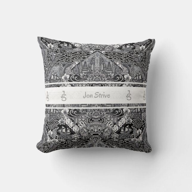 Cojín Decorativo Patrón moderno de BATIK (Anverso)