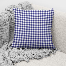 Cojín Decorativo Patrón moderno de Gingham azul