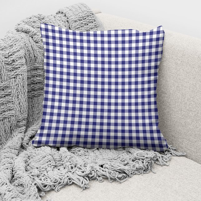 Cojín Decorativo Patrón moderno de Gingham azul (Subido por el creador)