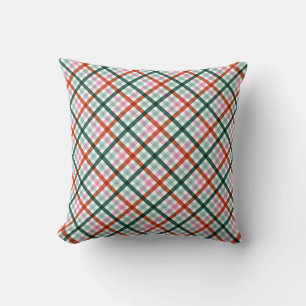 Cojín Decorativo Patrón moderno de gingham navideño