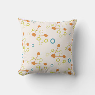 Cojín Decorativo Patrón moderno de la era atómica de mediados de si