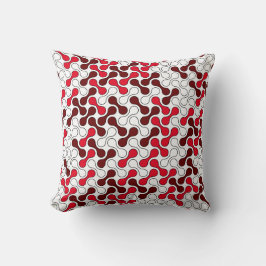 Cojín Decorativo Patrón moderno de metal geométrico rojo