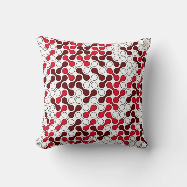 Cojín Decorativo Patrón moderno de metal geométrico rojo (Anverso)