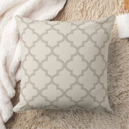 Cojín Decorativo Patrón moderno de quatrefoil marroquí beige