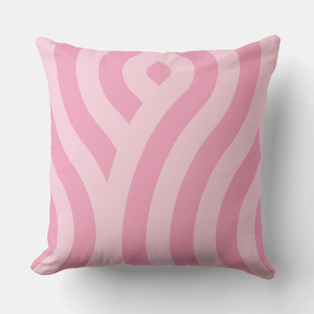 Cojín Decorativo Patrón moderno de rayas onduladas rosadas (Anverso)