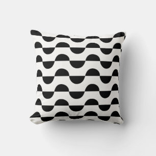 Cojín Decorativo Patrón moderno de semicírculo negro