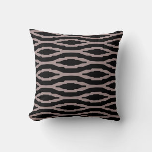 Cojín Decorativo Patrón moderno geométrico rosa y negro de Santa Fe
