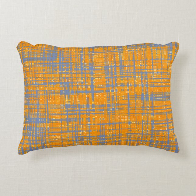 Cojín Decorativo Patrón moderno gris amarillo naranja (Anverso)